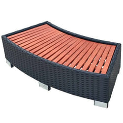 vidaXL Marche de spa Résine tressée 92 x 45 x 25 cm Noir - TU