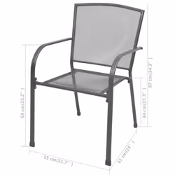 VidaXL 42705 chaise d'extérieur Terrace Acier Anthracite - Vue supplémentaire 6