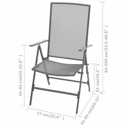 VidaXL 42716 chaise d'extérieur Terrace Acier Anthracite - Vue supplémentaire 8