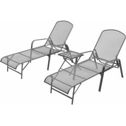 Vidaxl - Chaises longues lot de 2 avec table Acier Anthracite