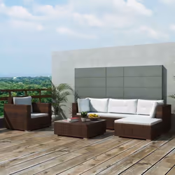 Cet ensemble de canapés et table de jardin en rotin sera un excellent supplément à votre espace de vie extérieur. Il ajoutera ...