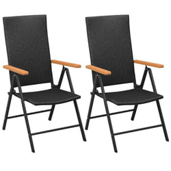 VidaXL 42798 chaise d'extérieur Terrace Aluminium, Polyuréthane Noir