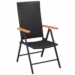 VidaXL 42798 chaise d'extérieur Terrace Aluminium, Polyuréthane Noir