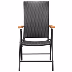 VidaXL 42798 chaise d'extérieur Terrace Aluminium, Polyuréthane Noir