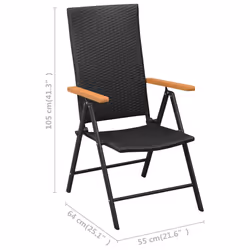 VidaXL 42798 chaise d'extérieur Terrace Aluminium, Polyuréthane Noir - Vue supplémentaire 7
