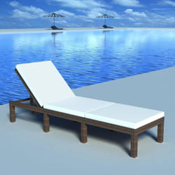 Vidaxl - Chaise longue avec coussin Résine tressée Marron