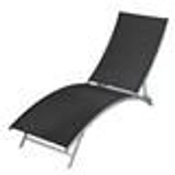 VidaXL 42866 chaise d'extérieur Linge Siège rembourré Polyester, Polyvinyl chloride (PVC) Noir