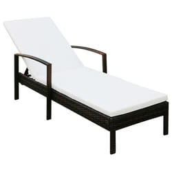 VidaXL 42941 chaise d'extérieur Linge Siège rembourré Fer, Polyuréthane Marron, Crème, Blanc