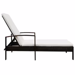 VidaXL 42941 chaise d'extérieur Linge Siège rembourré Fer, Polyuréthane Marron, Crème, Blanc