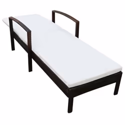 VidaXL 42941 chaise d'extérieur Linge Siège rembourré Fer, Polyuréthane Marron, Crème, Blanc
