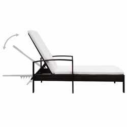 VidaXL 42941 chaise d'extérieur Linge Siège rembourré Fer, Polyuréthane Marron, Crème, Blanc - Vue supplémentaire 4