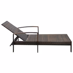 VidaXL 42941 chaise d'extérieur Linge Siège rembourré Fer, Polyuréthane Marron, Crème, Blanc - Vue supplémentaire 6