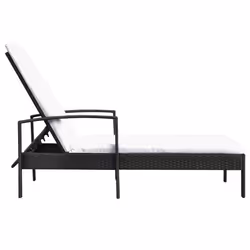 VidaXL 42942 chaise d'extérieur Linge Siège rembourré Fer, Polyuréthane Noir, Crème, Blanc