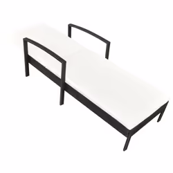 VidaXL 42942 chaise d'extérieur Linge Siège rembourré Fer, Polyuréthane Noir, Crème, Blanc