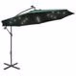 vidaXL Parasol avec éclairage LED 300 cm Poteau en métal Vert - TU