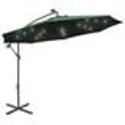 vidaXL Parasol avec éclairage LED 300 cm Poteau en métal Vert - TU