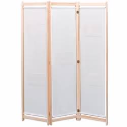 vidaXL Cloison de séparation 3 panneaux Crème 120x170x4 cm Tissu - TU