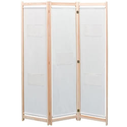 vidaXL Cloison de séparation 3 panneaux Crème 120x170x4 cm Tissu - TU