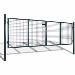 vidaXL Portail de clôture Acier 306x150 cm Vert - TU