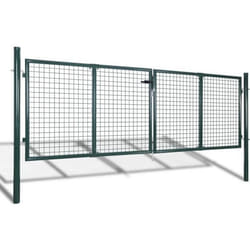vidaXL Portail de clôture Acier 306x150 cm Vert - TU