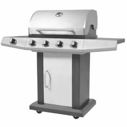 vidaXL Barbecue à gaz 4 + 1 Noir/Argent