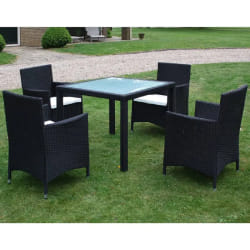 vidaXL Ensemble à manger d'extérieur 5pcs avec coussins Résine tressée - TU