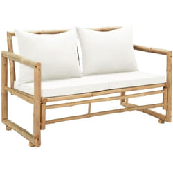 Vidaxl - Canapé de jardin à 2 places avec coussins Bambou