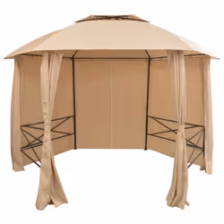 vidaXL Chapiteau tente de jardin avec rideaux Hexagonal 360 x 265 cm - TU