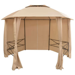 vidaXL Chapiteau tente de jardin avec rideaux Hexagonal 360 x 265 cm - TU