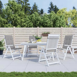 vidaXL Coussins de chaise de jardin à dossier haut lot de 4 gris tissu 43180