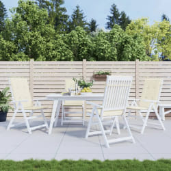 vidaXL Coussins chaise dossier haut 4 pièces - Crème