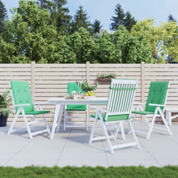 Coussins de chaise de jardin à dossier haut lot de 4 vert tissu Vidaxl