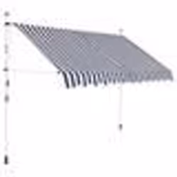 vidaXL Auvent rétractable manuel 250 cm Rayures bleues et blanches - TU