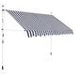 vidaXL Auvent rétractable manuel 250 cm Rayures bleues et blanches - TU
