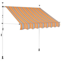 vidaXL Auvent rétractable manuel 250 cm Rayures jaunes et bleues - TU