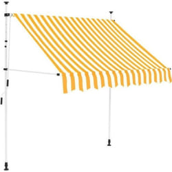 vidaXL Auvent rétractable manuel 150 cm Rayures oranges et blanches - TU