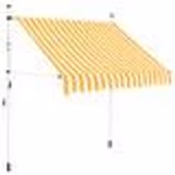 vidaXL Auvent rétractable manuel 200 cm Rayures oranges et blanches - TU