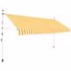 vidaXL Auvent rétractable manuel 350 cm Rayures oranges et blanches - TU
