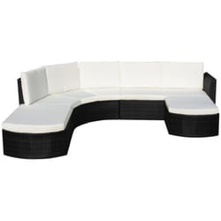 Vidaxl - Salon de jardin 4 pcs avec coussins résine tressée noir