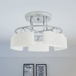 vidaXL Plafonnier avec 5 globes ellipsoïdes pour ampoules E14 200 W - TU