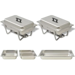 Vidaxl - Ensemble de chauffe plats 2 pcs Acier inoxydable