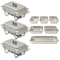 Vidaxl - Ensemble de chauffe plats 3 pcs Acier inoxydable