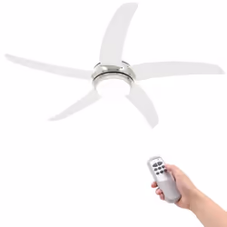 vidaXL Ventilateur de plafond orné avec lampe 128 cm Blanc - TU