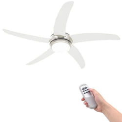 vidaXL Ventilateur de plafond orné avec lampe 128 cm Blanc - TU