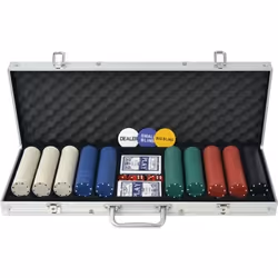 vidaXL Jeu de poker avec 500 jetons Aluminium