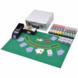vidaXL Jeu de Poker/Blackjack mixte avec 600 jetons Laser Aluminium