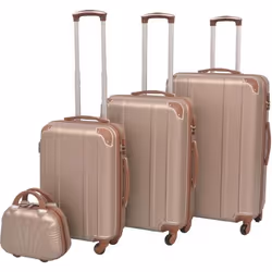 vidaXL Ensemble de valises à roulettes quatre pièces Champagne - TU
