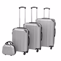 vidaXL Ensemble de valises à roulettes quatre pièces Argenté - TU