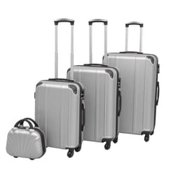 vidaXL Ensemble de valises à roulettes quatre pièces Argenté - TU