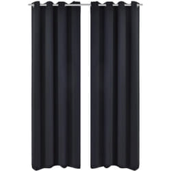 Vidaxl - Rideau occultant 2 pcs avec œillets métalliques 135x175 cm Noir